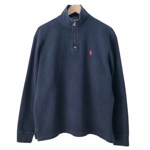 POLO Ralph Lauren Men's Navy Quarter Zip Sweater M